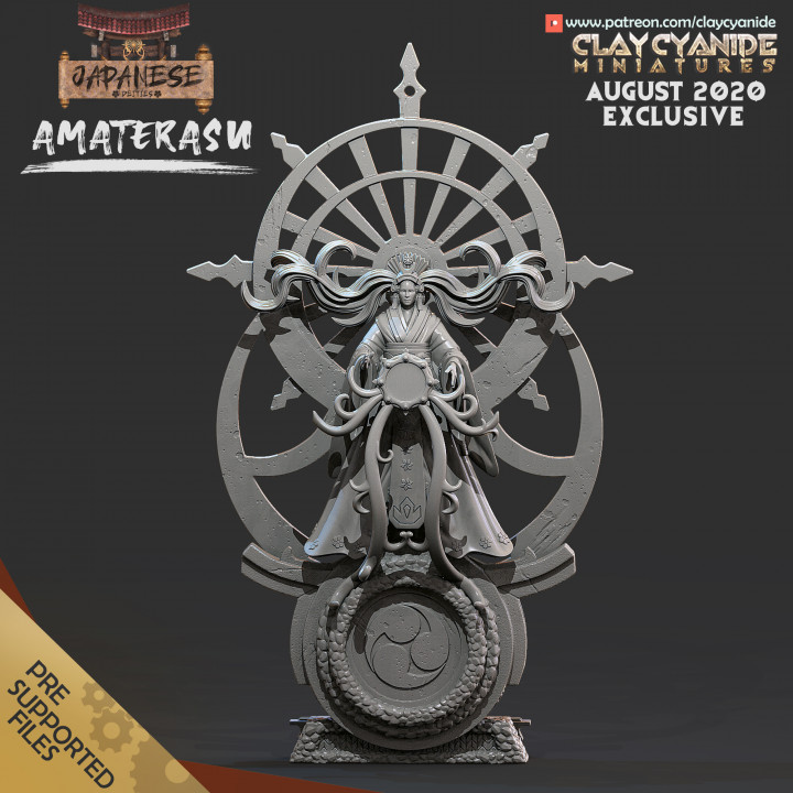 Amaterasu — Mythological Miniatures STL miniature by Clay Cyanide