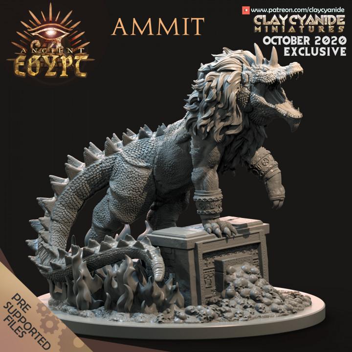 Ammit — Mythological Miniatures STL miniature by Clay Cyanide