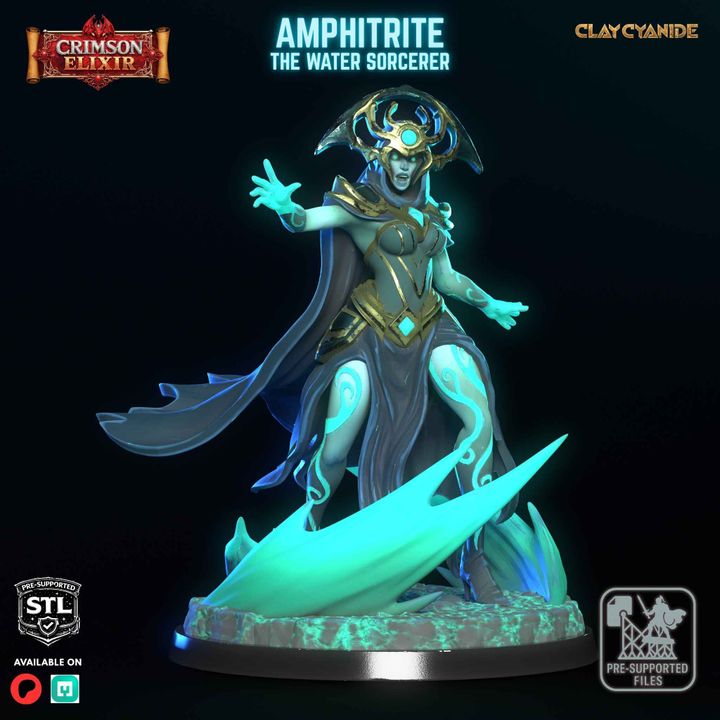 Amphitrite — Mythological Miniatures STL miniature by Clay Cyanide