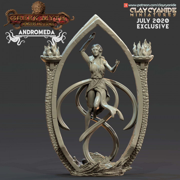 Andromeda — Mythological Miniatures STL miniature by Clay Cyanide