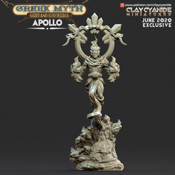 Apollo — Mythological Miniatures STL miniature by Clay Cyanide