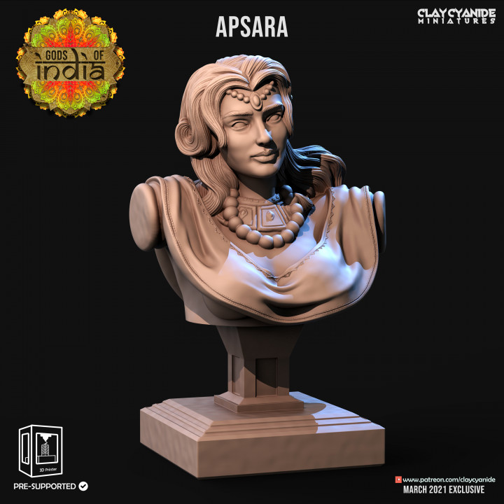 Apsara Bust — Dark Fantasy Busts STL miniature by Clay Cyanide