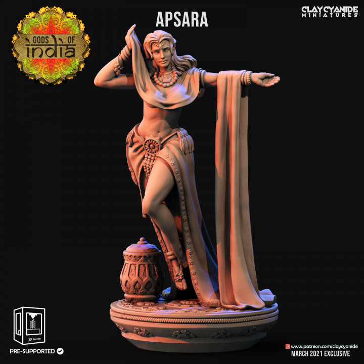 Apsara — Mythological Miniatures STL miniature by Clay Cyanide