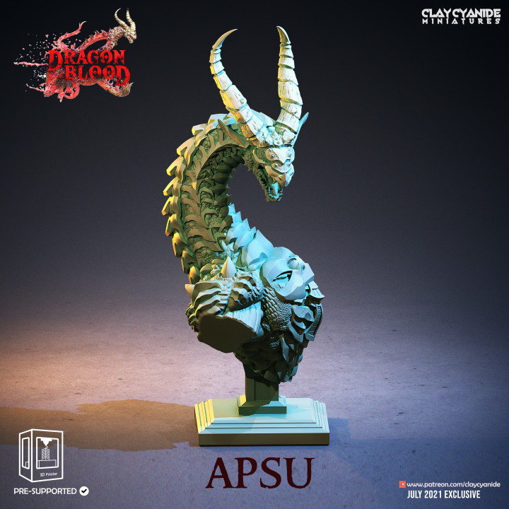 Apsu Bust — Dark Fantasy Busts STL miniature by Clay Cyanide