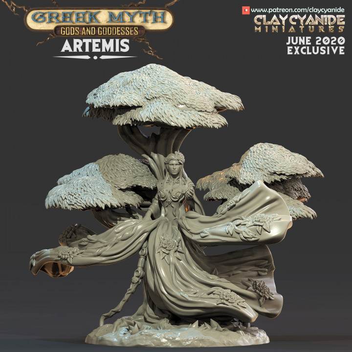 Artemis — Mythological Miniatures STL miniature by Clay Cyanide