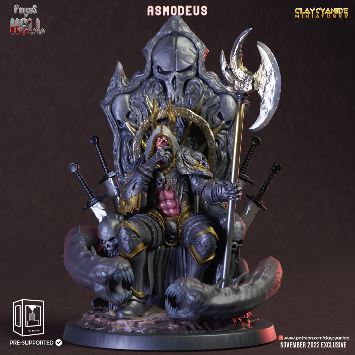 Asmodeus — Ars Goetia STL miniature by Clay Cyanide