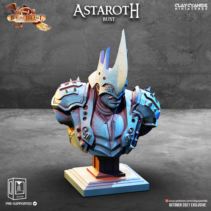 Astaroth Bust — Dark Fantasy Busts STL miniature by Clay Cyanide