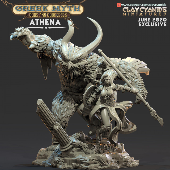 Athena — Mythological Miniatures STL miniature by Clay Cyanide