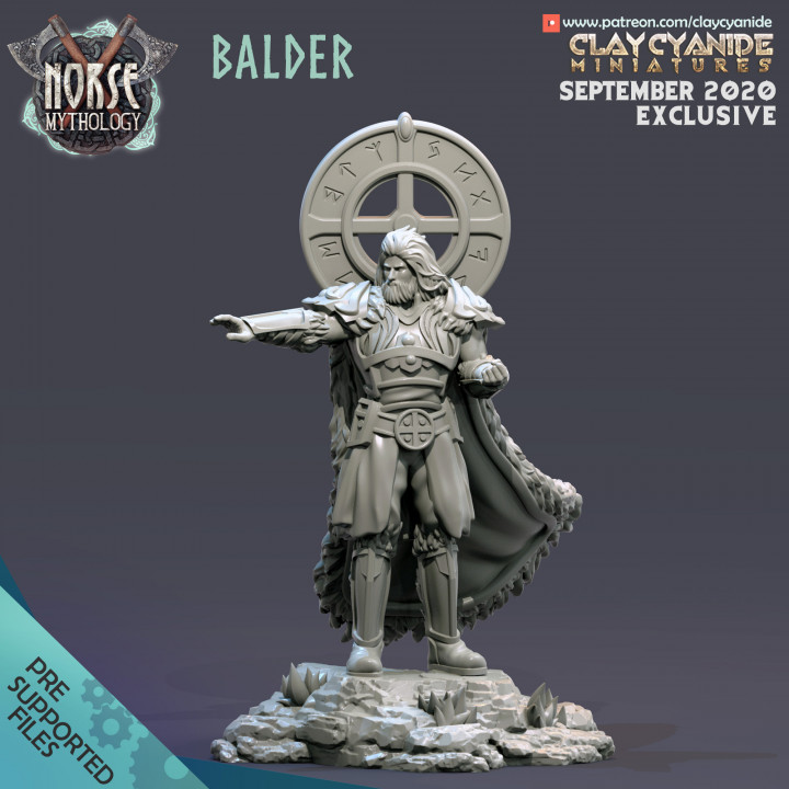 Balder — Mythological Miniatures STL miniature by Clay Cyanide