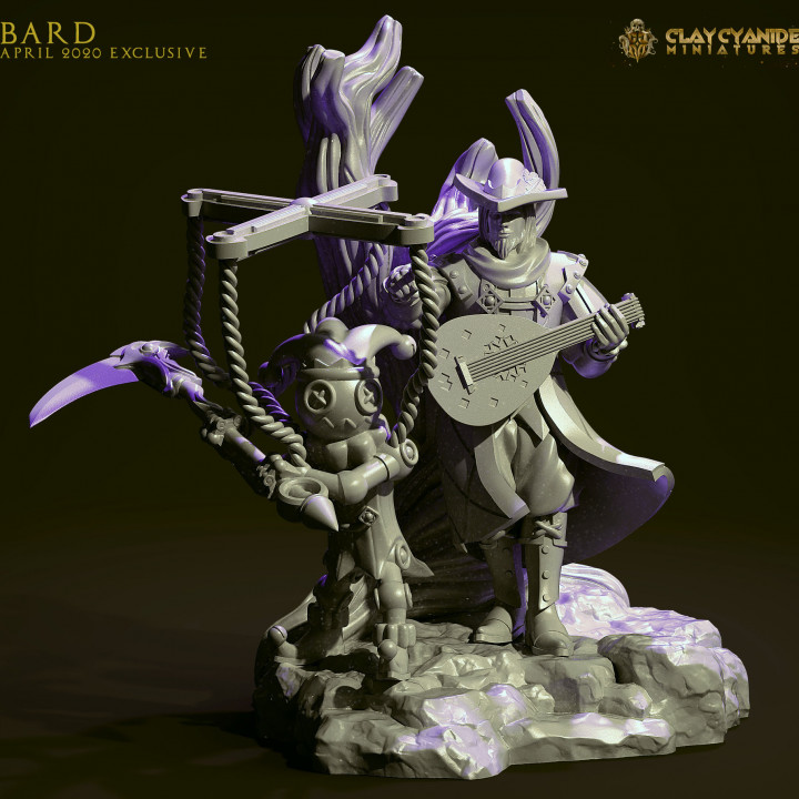 Bard — Fantasy Heroes & Champions STL miniature by Clay Cyanide