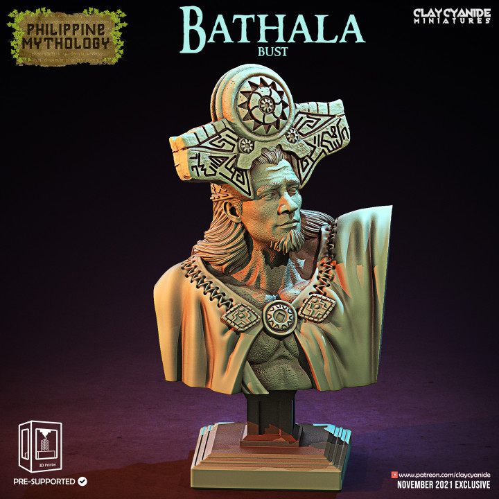 Bathala Bust — Dark Fantasy Busts STL miniature by Clay Cyanide