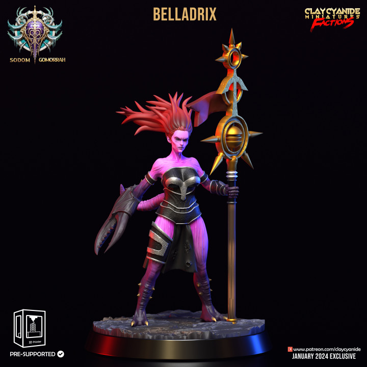 Belladrix — Fantasy Heroes & Champions STL miniature by Clay Cyanide