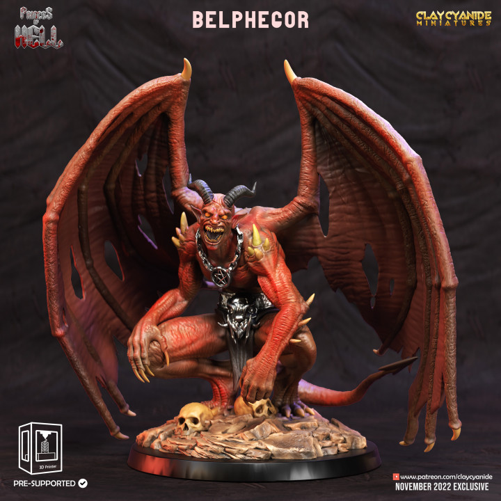 Belphegor — Ars Goetia STL miniature by Clay Cyanide