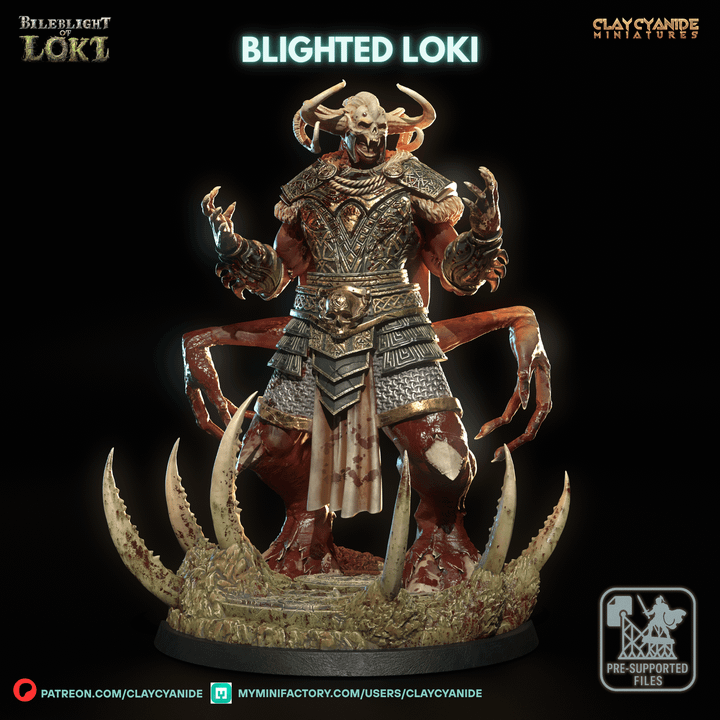 Blighted Loki — Mythological Miniatures STL miniature by Clay Cyanide