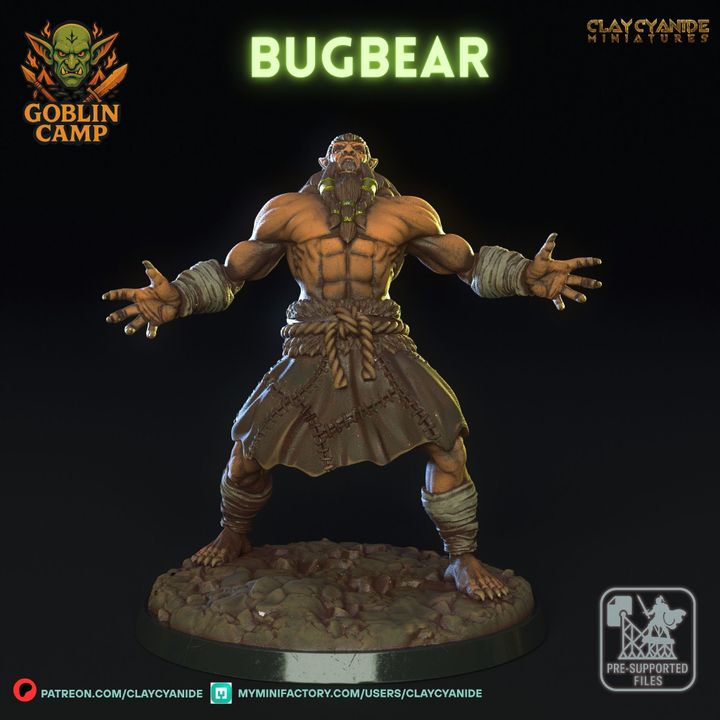  Bugbear 2 — Dark Fantasy Monsters STL miniature by Clay Cyanide