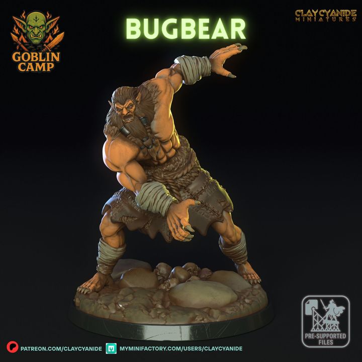  Bugbear 3 — Dark Fantasy Monsters STL miniature by Clay Cyanide