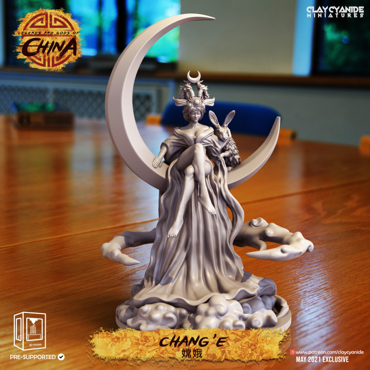 Chang'e — Mythological Miniatures STL miniature by Clay Cyanide