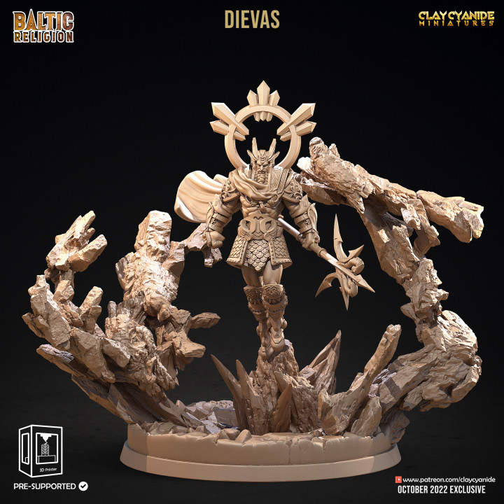 Dievas — Mythological Miniatures STL miniature by Clay Cyanide