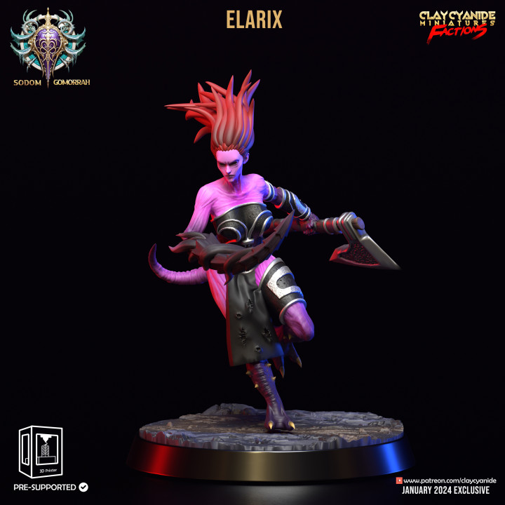 Elarix — Fantasy Heroes & Champions STL miniature by Clay Cyanide