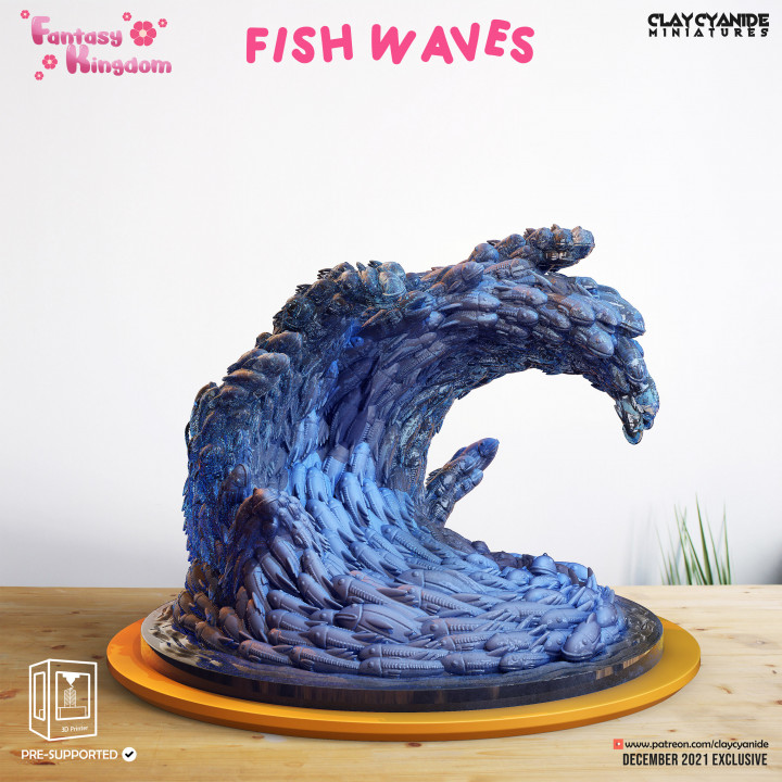 Fishwaves — Dark Fantasy Monsters STL miniature by Clay Cyanide