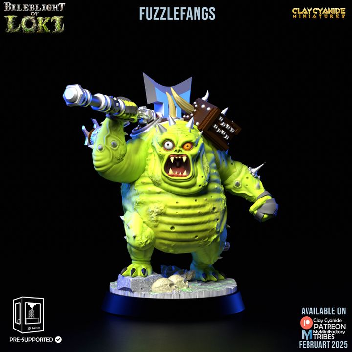 Fuzzlefangs — Dark Fantasy Monsters STL miniature by Clay Cyanide