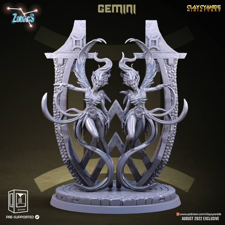 Gemini — Mythological Miniatures STL miniature by Clay Cyanide