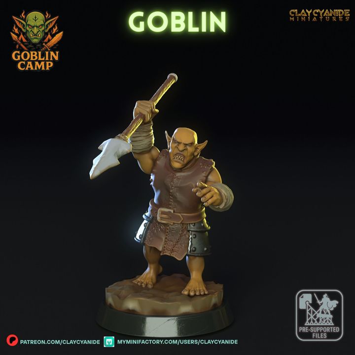 Goblin 2 — Dark Fantasy Monsters STL miniature by Clay Cyanide