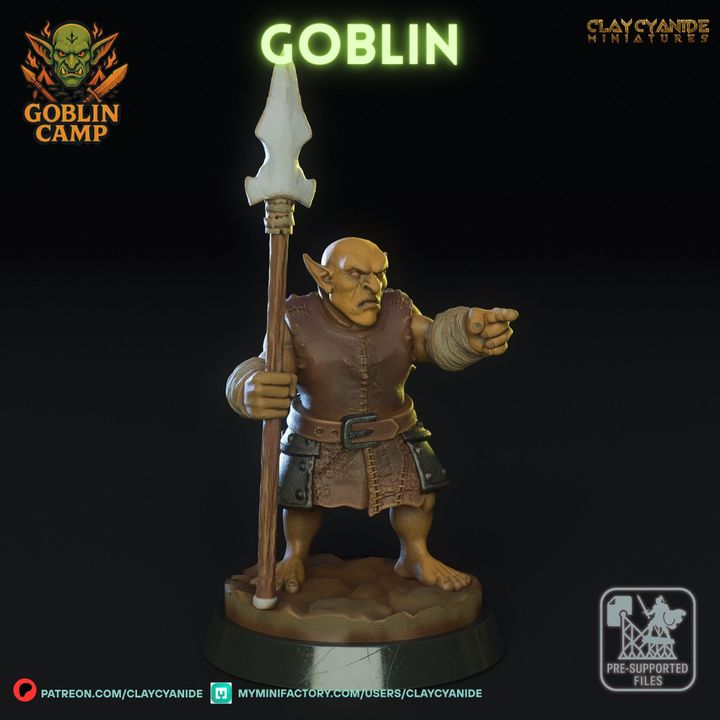 Goblin 4 — Dark Fantasy Monsters STL miniature by Clay Cyanide