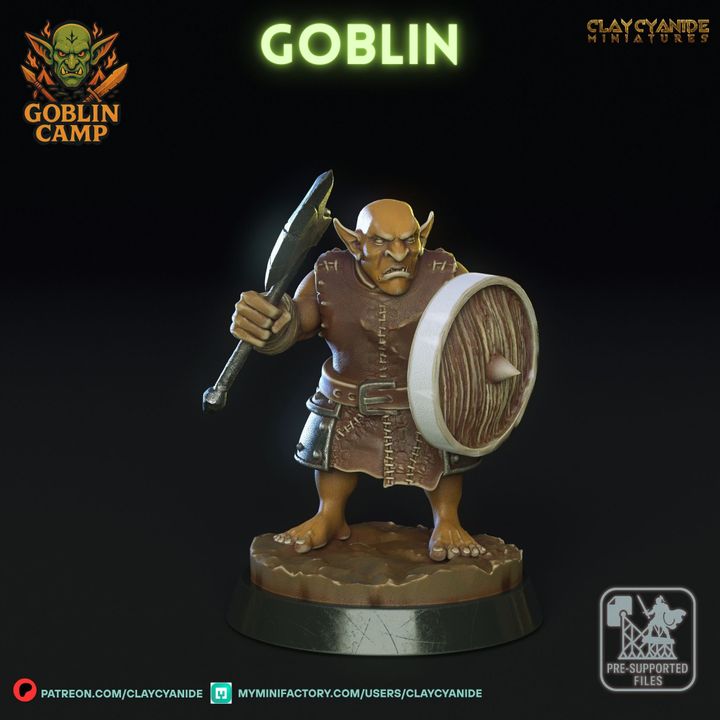 Goblin 7 — Dark Fantasy Monsters STL miniature by Clay Cyanide