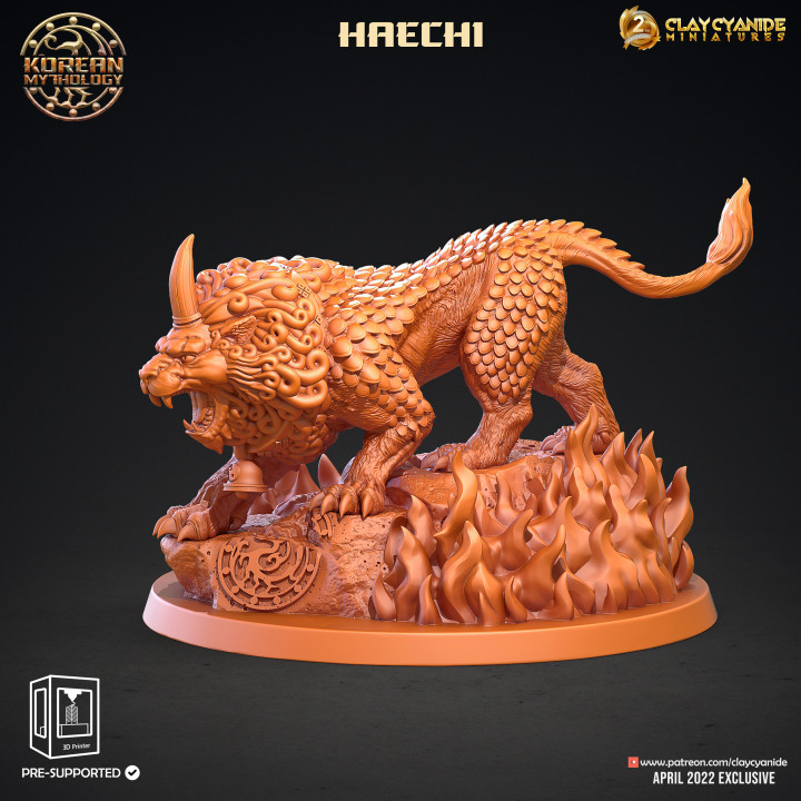 Haechi — Mythological Miniatures STL miniature by Clay Cyanide