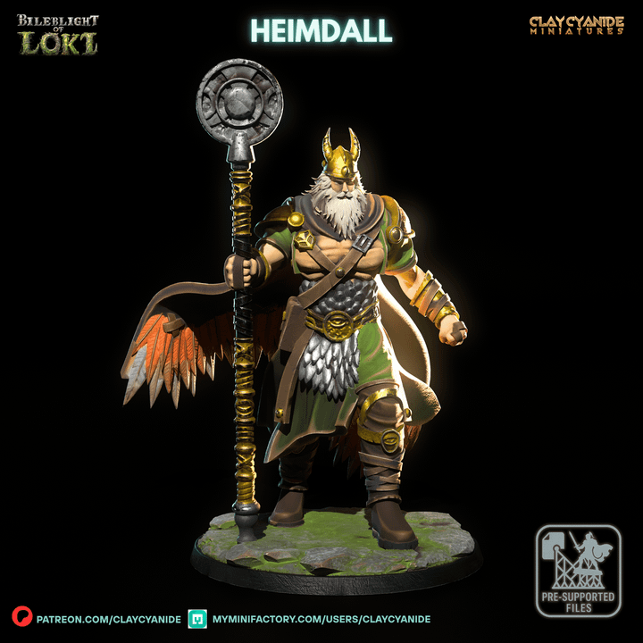 Heimdall — Mythological Miniatures STL miniature by Clay Cyanide