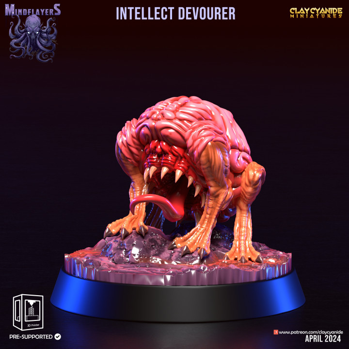 Intellect Devourer 2 — Dark Fantasy Monsters STL miniature by Clay Cyanide