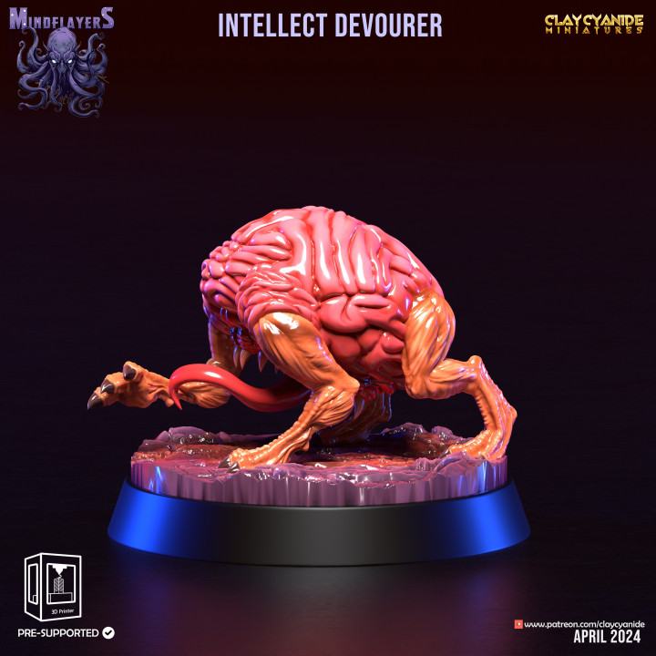 Intellect Devourer 3 — Dark Fantasy Monsters STL miniature by Clay Cyanide