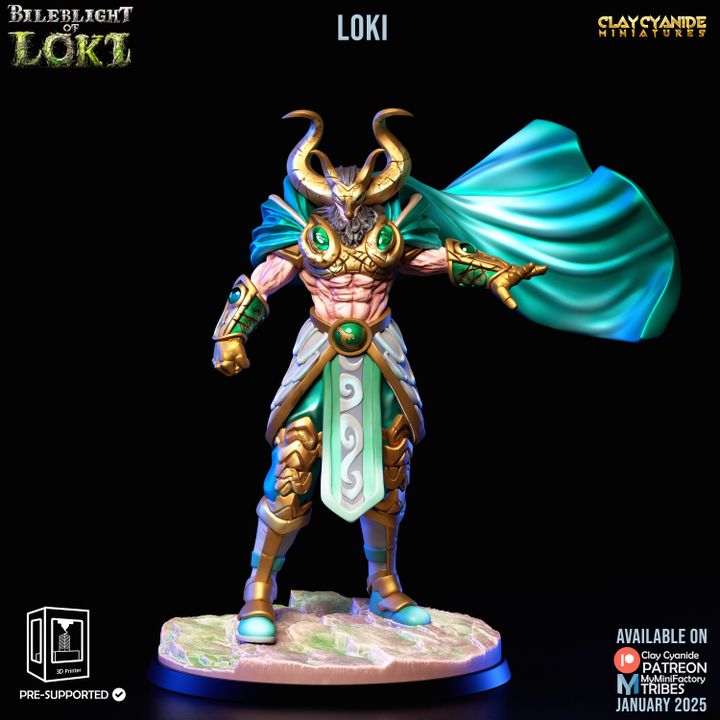 Loki — Mythological Miniatures STL miniature by Clay Cyanide
