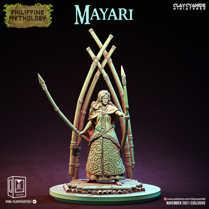 Mayari — Mythological Miniatures STL miniature by Clay Cyanide