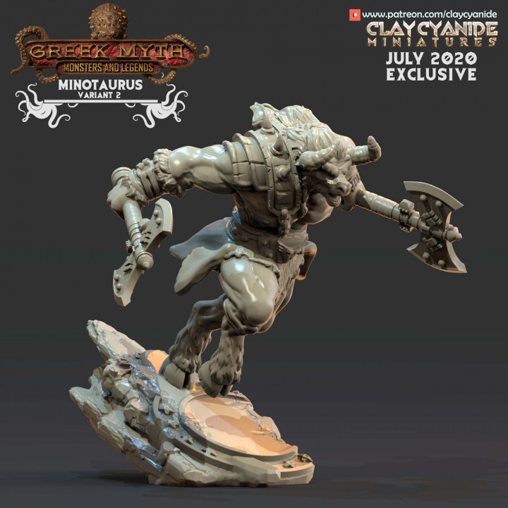 Minotaurus — Mythological Miniatures STL miniature by Clay Cyanide
