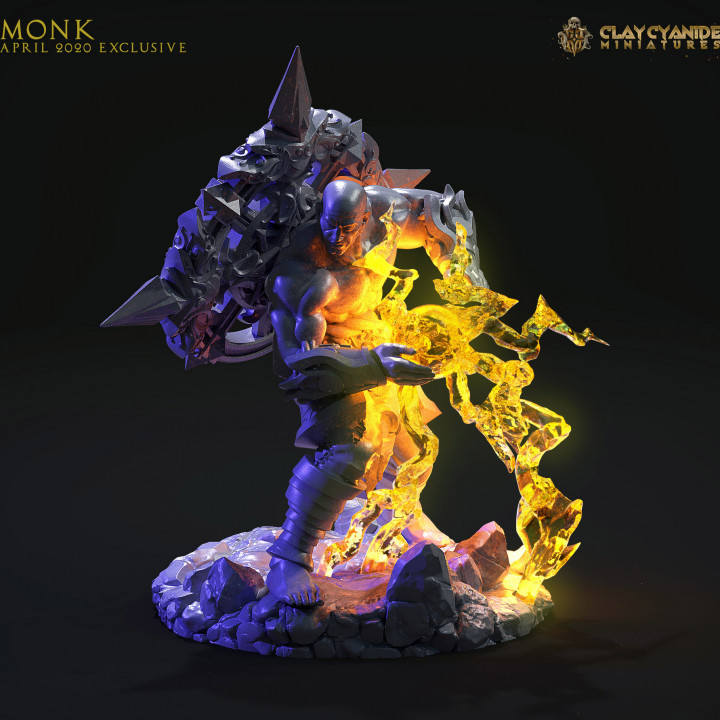 Monk — Fantasy Heroes & Champions STL miniature by Clay Cyanide