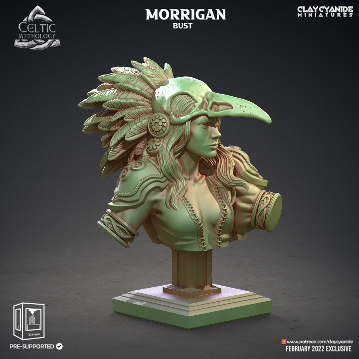 Morrigan Bust — Dark Fantasy Busts STL miniature by Clay Cyanide