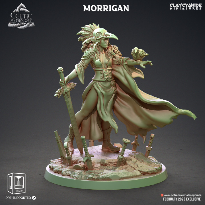 Morrigan — Mythological Miniatures STL miniature by Clay Cyanide