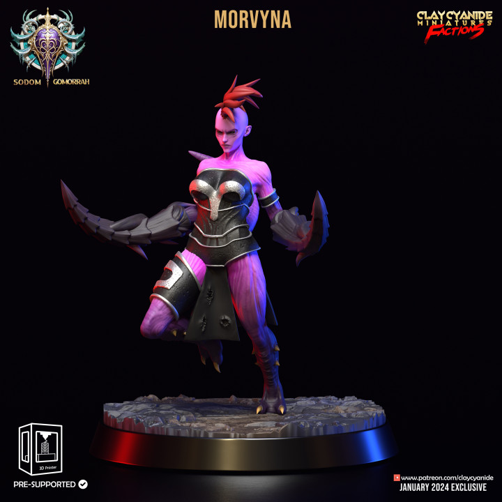 Morvyna — Fantasy Heroes & Champions STL miniature by Clay Cyanide