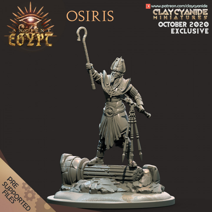 Osiris — Mythological Miniatures STL miniature by Clay Cyanide