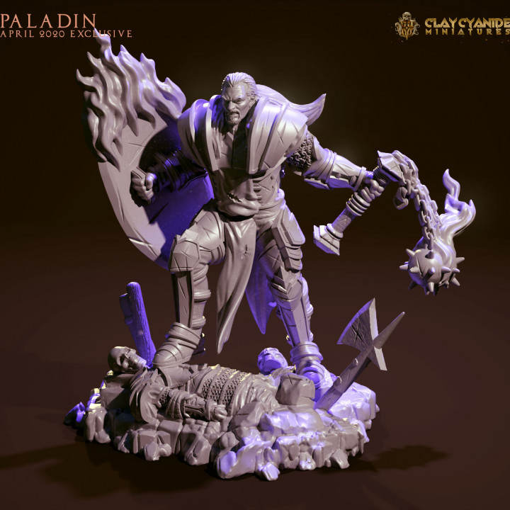Paladin — Fantasy Heroes & Champions STL miniature by Clay Cyanide