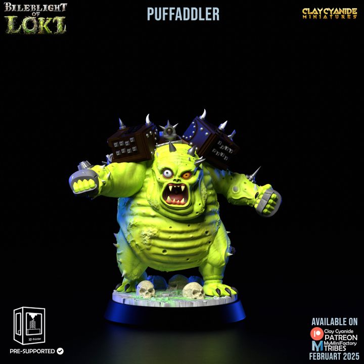 Puffaddler — Dark Fantasy Monsters STL miniature by Clay Cyanide