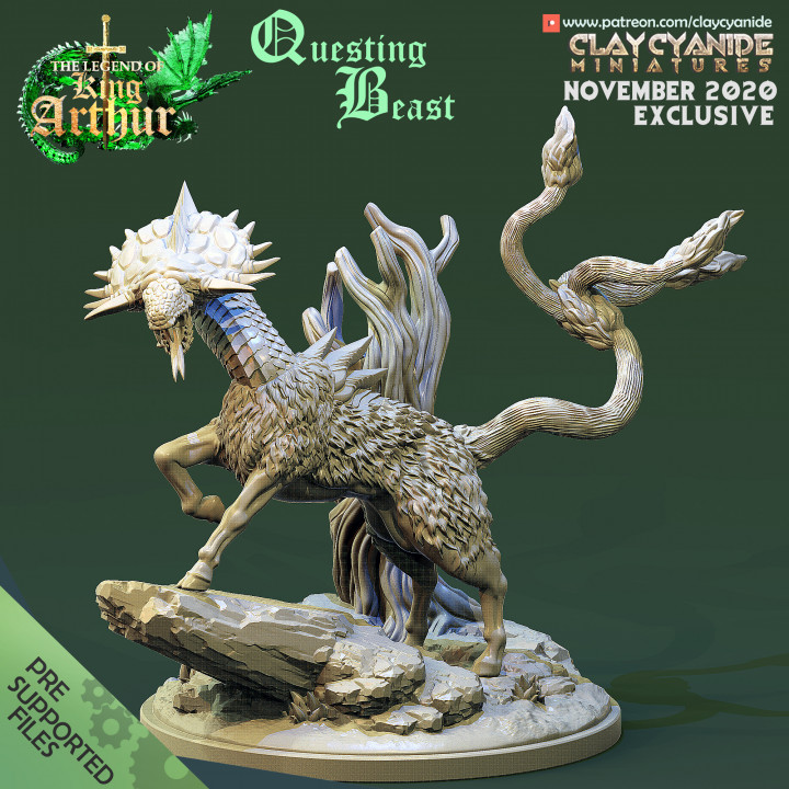 Questing Beast — Dark Fantasy Monsters STL miniature by Clay Cyanide