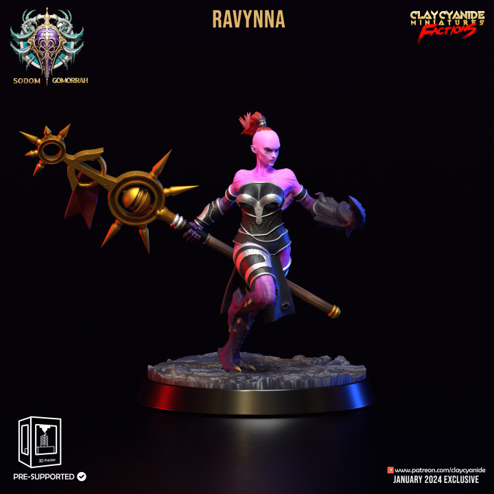 Ravynna — Fantasy Heroes & Champions STL miniature by Clay Cyanide