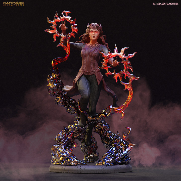 Scarlet Witch — Fantasy Heroes & Champions STL miniature by Clay Cyanide