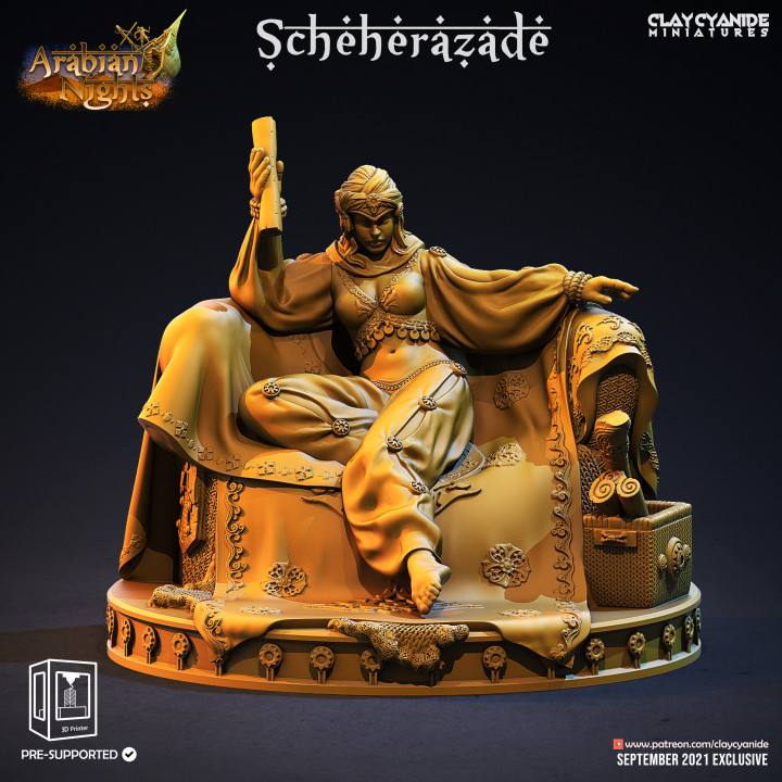 Scheherazade — Fantasy Heroes & Champions STL miniature by Clay Cyanide