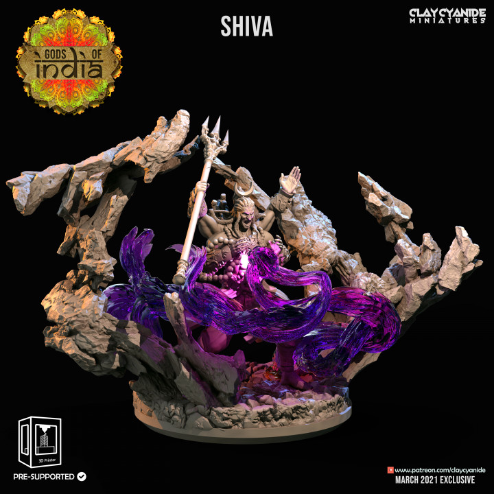 Shiva — Mythological Miniatures STL miniature by Clay Cyanide