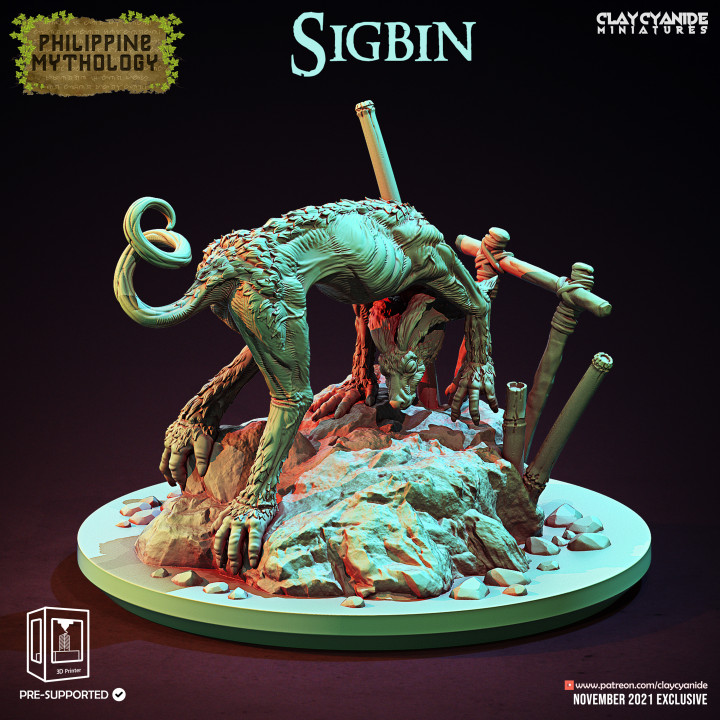 Sigbin — Mythological Miniatures STL miniature by Clay Cyanide