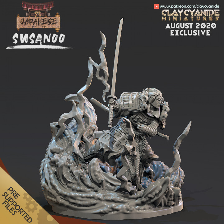Susanoo — Mythological Miniatures STL miniature by Clay Cyanide